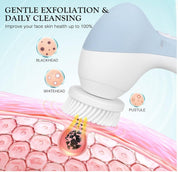 7-in-1 Facial Cleansing Brush – Waterproof & Rotating Exfoliator