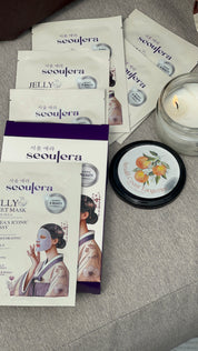 Glow & Calm Self-Care Set | Korean Jelly Sheet Mask + [IM]perfectionists Vegan Soy Candle