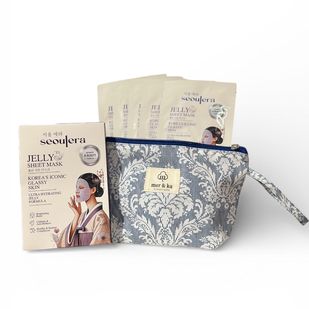 Seoulera x Mer & Ka Creations Handcrafted Cotton Beauty Pouch Set