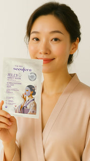 Seoulera Jelly Sheet Mask with Hanbok Woman Illustration – Korean Skincare Product for Glass Skin